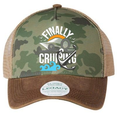 Finally Cruising Cruise Ship Cruising Lover Cruiser Legacy Tie Dye Trucker Hat