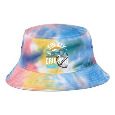 Finally Cruising Cruise Ship Cruising Lover Cruiser Tie Dye Newport Bucket Hat