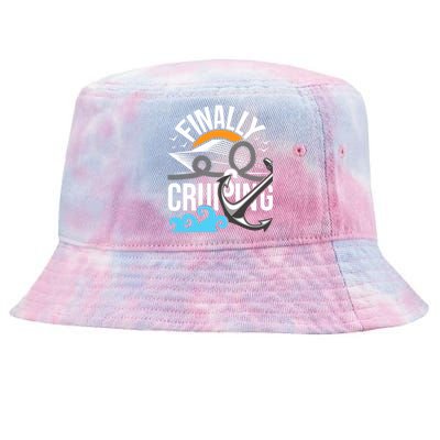 Finally Cruising Cruise Ship Cruising Lover Cruiser Tie-Dyed Bucket Hat