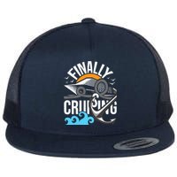 Finally Cruising Cruise Ship Cruising Lover Cruiser Flat Bill Trucker Hat