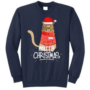 Funny Christmas Cat For Cat Lovers Santa Hat Merry Christmas Sweatshirt