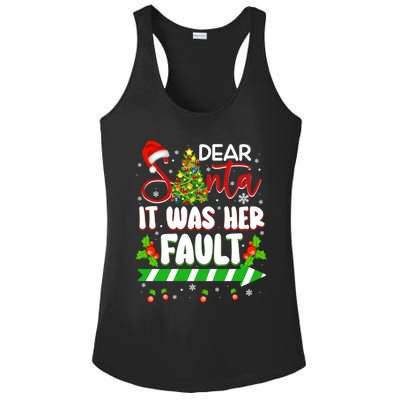 Funny Christmas Couples Gift Dear Santa It Was Her Fault Cute Gift Ladies PosiCharge Competitor Racerback Tank