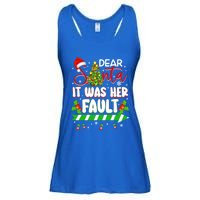 Funny Christmas Couples Gift Dear Santa It Was Her Fault Cute Gift Ladies Essential Flowy Tank