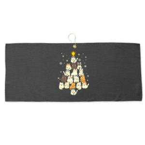 Funny Cats Christmas Tree Funny Gift Large Microfiber Waffle Golf Towel