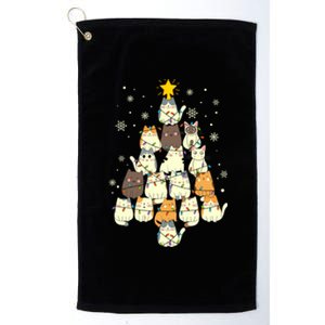 Funny Cats Christmas Tree Funny Gift Platinum Collection Golf Towel