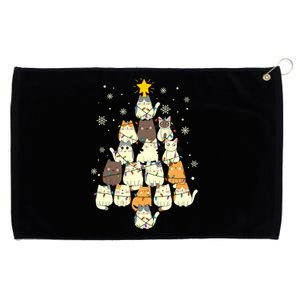 Funny Cats Christmas Tree Funny Gift Grommeted Golf Towel