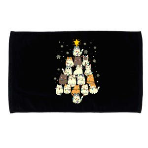 Funny Cats Christmas Tree Funny Gift Microfiber Hand Towel