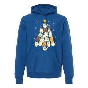 Funny Cats Christmas Tree Funny Gift Premium Hoodie