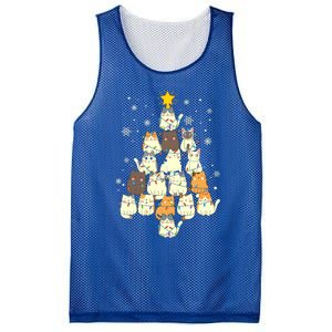 Funny Cats Christmas Tree Funny Gift Mesh Reversible Basketball Jersey Tank