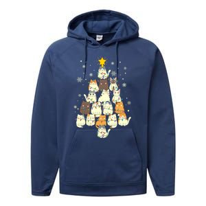 Funny Cats Christmas Tree Funny Gift Performance Fleece Hoodie