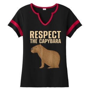 Funny Capybara Cavy Rodent Capybara Lover Ladies Halftime Notch Neck Tee