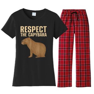 Funny Capybara Cavy Rodent Capybara Lover Women's Flannel Pajama Set