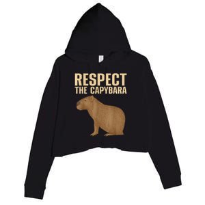 Funny Capybara Cavy Rodent Capybara Lover Crop Fleece Hoodie