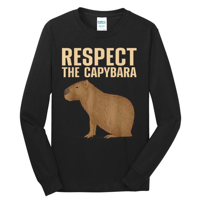 Funny Capybara Cavy Rodent Capybara Lover Tall Long Sleeve T-Shirt