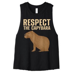 Funny Capybara Cavy Rodent Capybara Lover Women's Racerback Cropped Tank