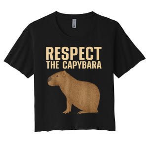 Funny Capybara Cavy Rodent Capybara Lover Women's Crop Top Tee