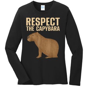 Funny Capybara Cavy Rodent Capybara Lover Ladies Long Sleeve Shirt