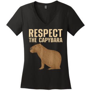 Funny Capybara Cavy Rodent Capybara Lover Women's V-Neck T-Shirt