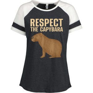 Funny Capybara Cavy Rodent Capybara Lover Enza Ladies Jersey Colorblock Tee