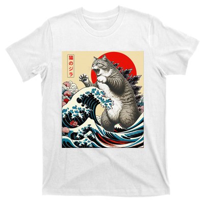 Funny Catzilla Cat Japanese Art Cat Gifts T-Shirt