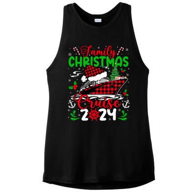 Family Christmas Cruise 2024 Plaid Cute Squad Xmas Cruising Ladies PosiCharge Tri-Blend Wicking Tank