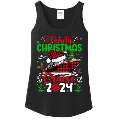 Family Christmas Cruise 2024 Plaid Cute Squad Xmas Cruising Ladies Essential Tank