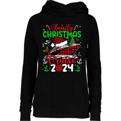 Family Christmas Cruise 2024 Plaid Cute Squad Xmas Cruising Womens Funnel Neck Pullover Hood