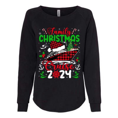 Family Christmas Cruise 2024 Plaid Cute Squad Xmas Cruising Womens California Wash Sweatshirt