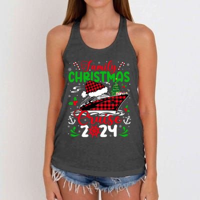 Family Christmas Cruise 2024 Plaid Cute Squad Xmas Cruising Women's Knotted Racerback Tank