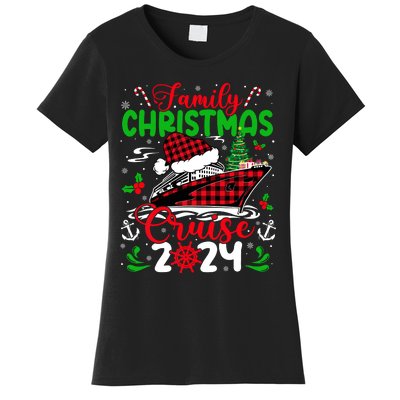 Family Christmas Cruise 2024 Plaid Cute Squad Xmas Cruising Women's T-Shirt