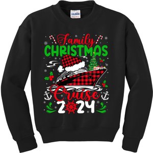 Family Christmas Cruise 2024 Plaid Cute Squad Xmas Cruising Kids Sweatshirt