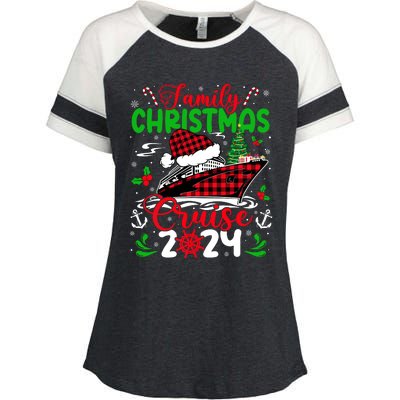 Family Christmas Cruise 2024 Plaid Cute Squad Xmas Cruising Enza Ladies Jersey Colorblock Tee