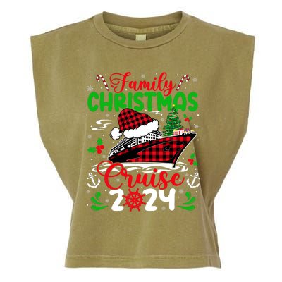 Family Christmas Cruise 2024 Plaid Cute Squad Xmas Cruising Garment-Dyed Women's Muscle Tee