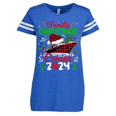 Family Christmas Cruise 2024 Plaid Cute Squad Xmas Cruising Enza Ladies Jersey Football T-Shirt