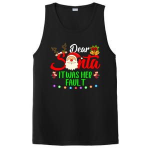 Funny Christmas Couples Gift Dear Santa It Was Her Fault Gift PosiCharge Competitor Tank