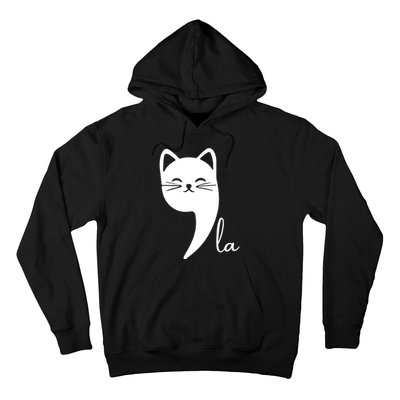 Funny Cat Comma La Kamala Harris For President 2024 Election Hoodie