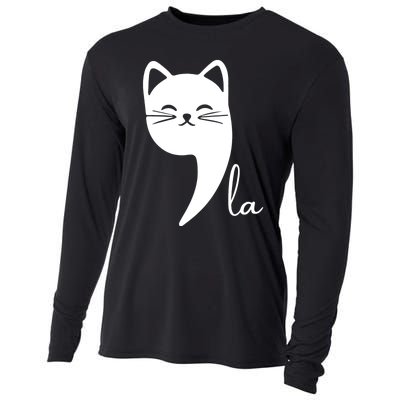 Funny Cat Comma La Kamala Harris For President 2024 Election Cooling Performance Long Sleeve Crew