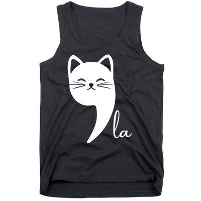 Funny Cat Comma La Kamala Harris For President 2024 Election Tank Top