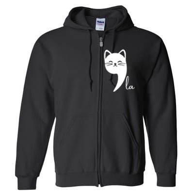 Funny Cat Comma La Kamala Harris For President 2024 Election Full Zip Hoodie