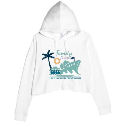 Family Cruise Cool Summer Vacation Crop Fleece Hoodie