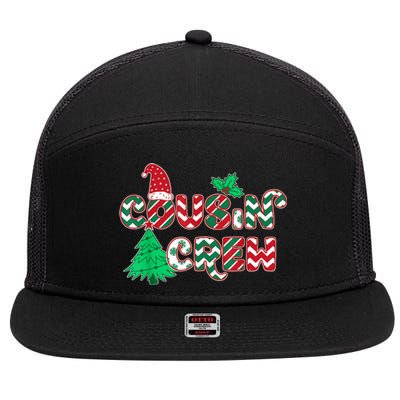 Fun Cousin Crew Christmas 7 Panel Mesh Trucker Snapback Hat