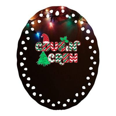 Fun Cousin Crew Christmas Ceramic Oval Ornament