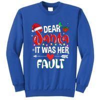 Funny Christmas Couples Gift Dear Santa It Was Her Fault Gift Sweatshirt