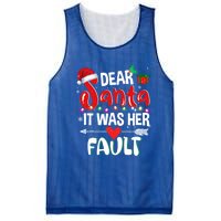 Funny Christmas Couples Gift Dear Santa It Was Her Fault Gift Mesh Reversible Basketball Jersey Tank