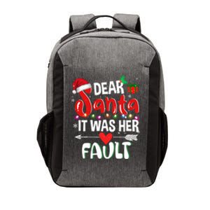 Funny Christmas Couples Gift Dear Santa It Was Her Fault Gift Vector Backpack