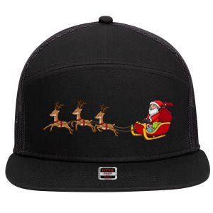 Father Christmas Comes To You At Christmas Gift 7 Panel Mesh Trucker Snapback Hat