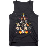 Funny Cats Christmas Tree Meowy Xmas Cats Tree Lights Gift Tank Top