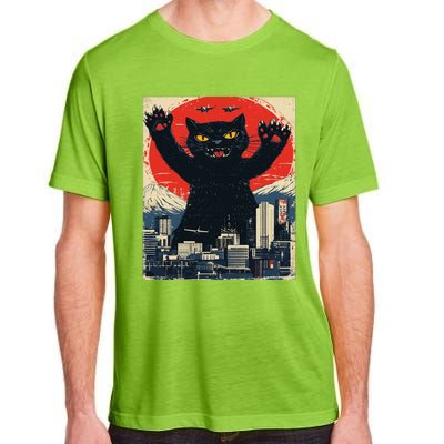 Funny Catzilla Cat Monster Cat Meowzilla Ukiyoe Catzilla Adult ChromaSoft Performance T-Shirt