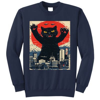 Funny Catzilla Cat Monster Cat Meowzilla Ukiyoe Catzilla Sweatshirt