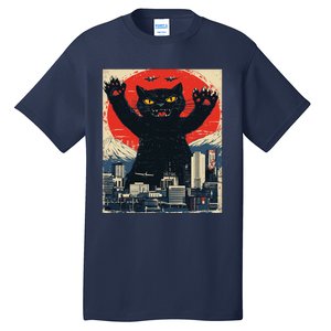 Funny Catzilla Cat Monster Cat Meowzilla Ukiyoe Catzilla Tall T-Shirt